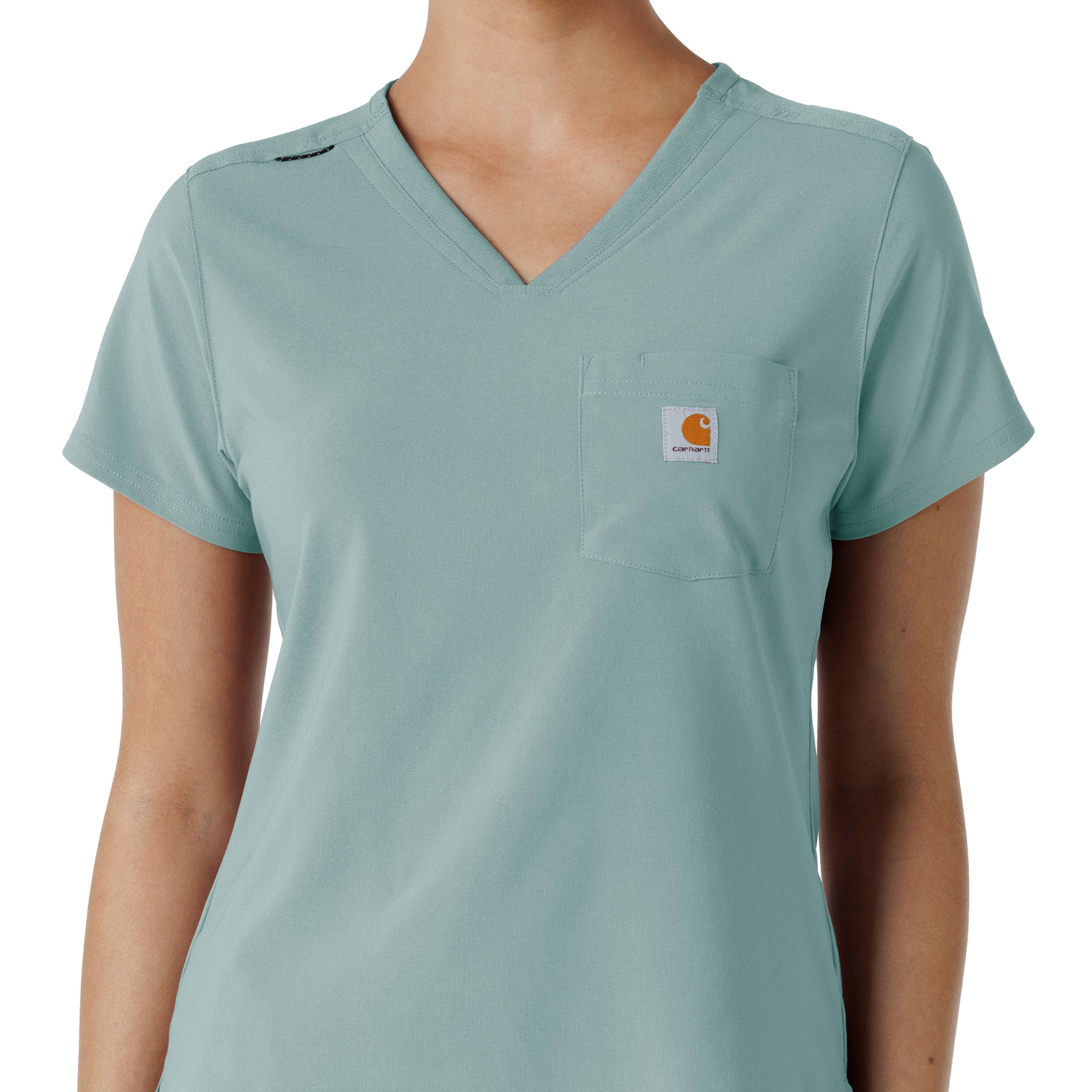 Force Cross-Flex Women's Tuck-In Scrub Top Summer Blue front detail