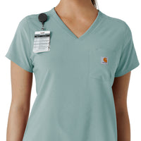 Force Cross-Flex Women's Tuck-In Scrub Top Summer Blue side detail 1
