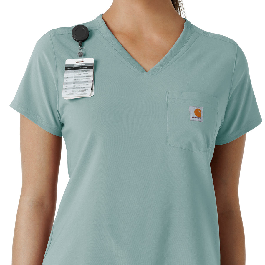 Force Cross-Flex Women's Tuck-In Scrub Top Summer Blue side detail 1