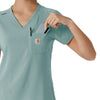 Force Cross-Flex Women's Tuck-In Scrub Top Summer Blue hemline detail
