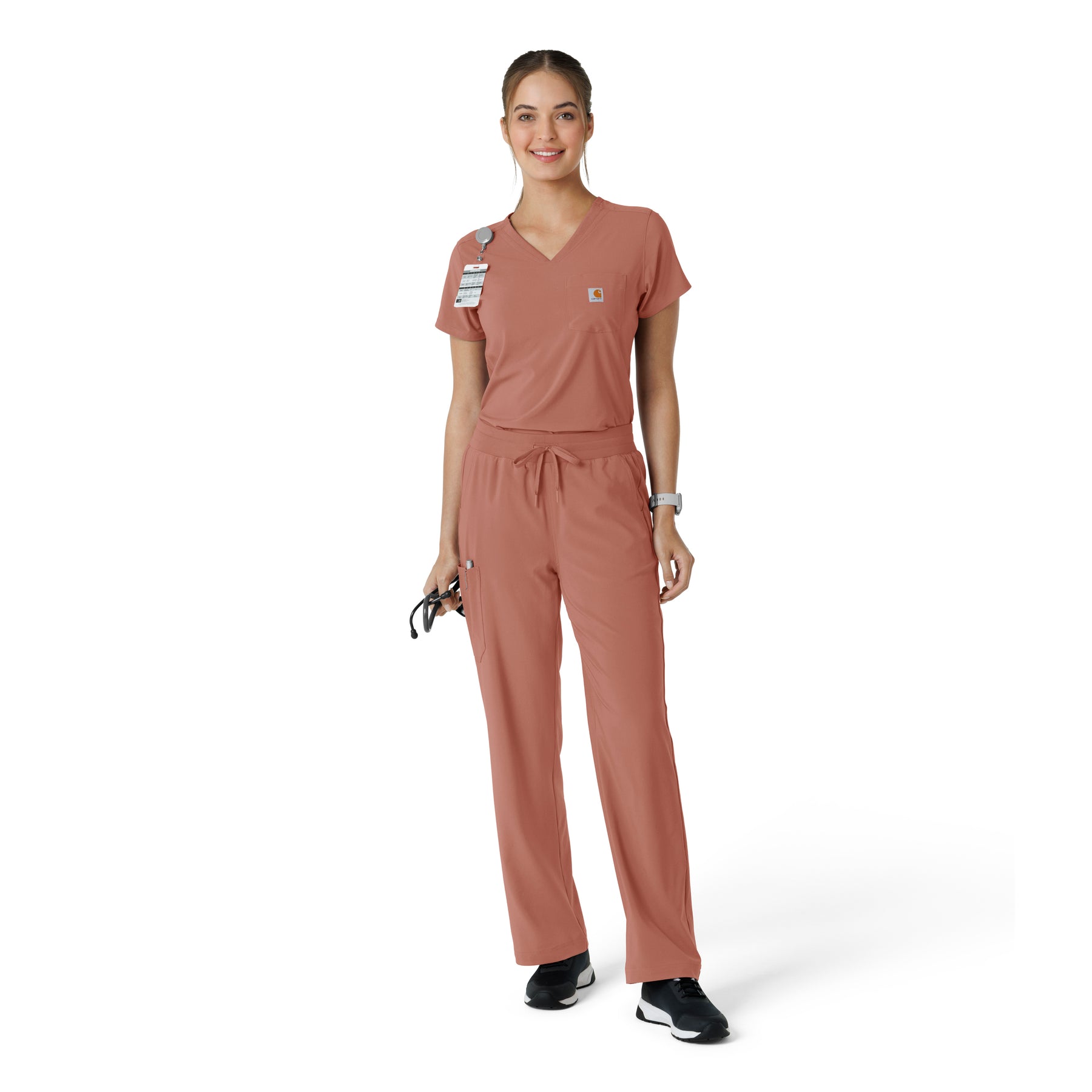 Force Cross-Flex Women's Tuck-In Scrub Top Wildrose full scrub set