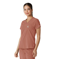 Force Cross-Flex Women's Tuck-In Scrub Top Wildrose side view