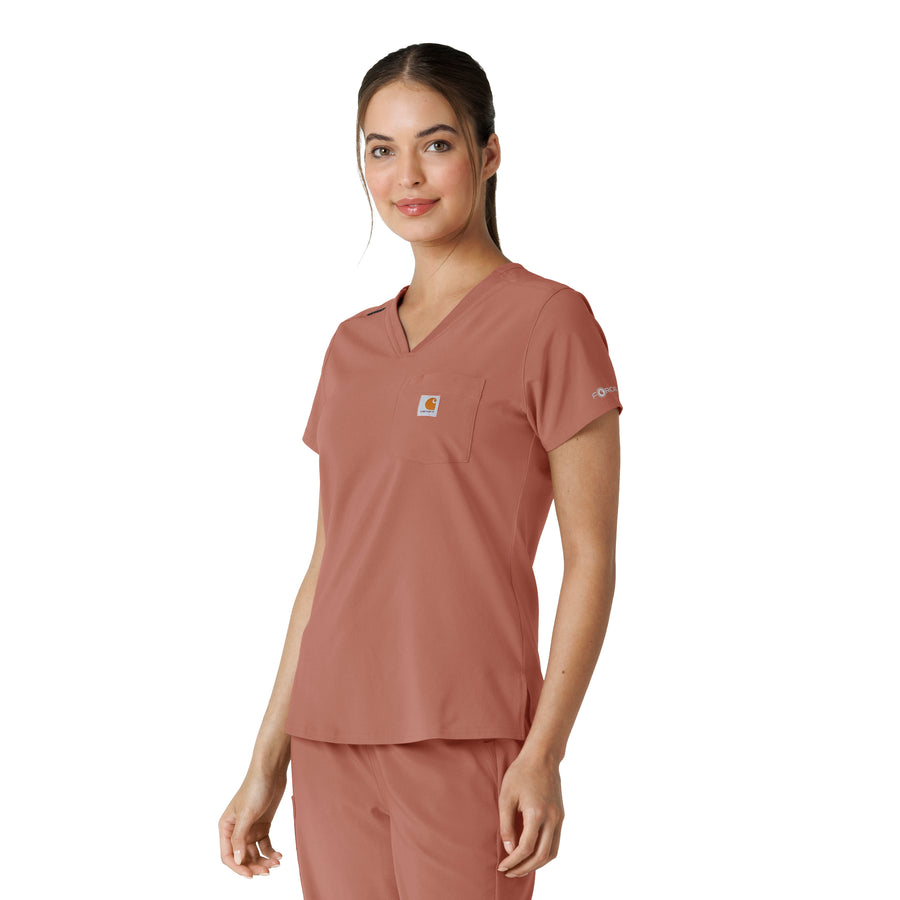 Force Cross-Flex Women's Tuck-In Scrub Top Wildrose side view