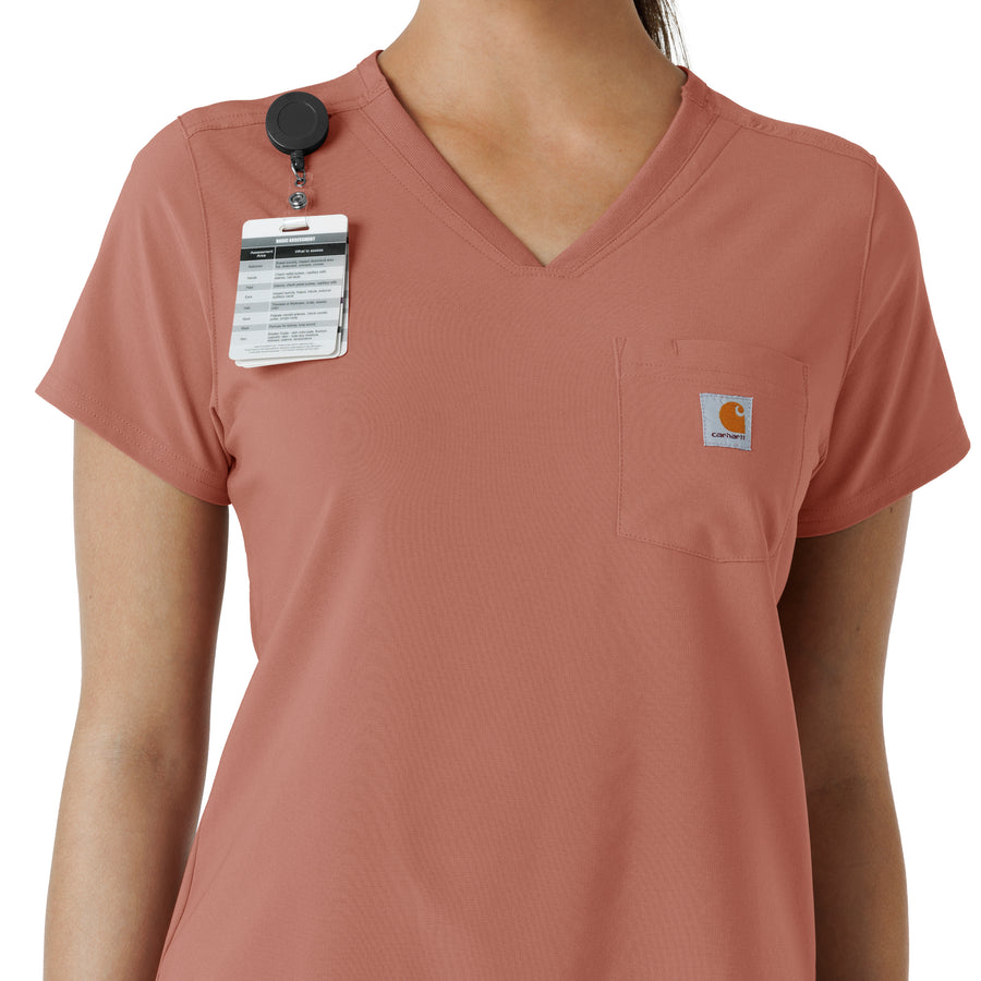 Force Cross-Flex Women's Tuck-In Scrub Top Wildrose side detail 1
