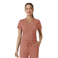 Carhartt Force Cross-Flex Women's Tuck-In Scrub Top - Wildrose