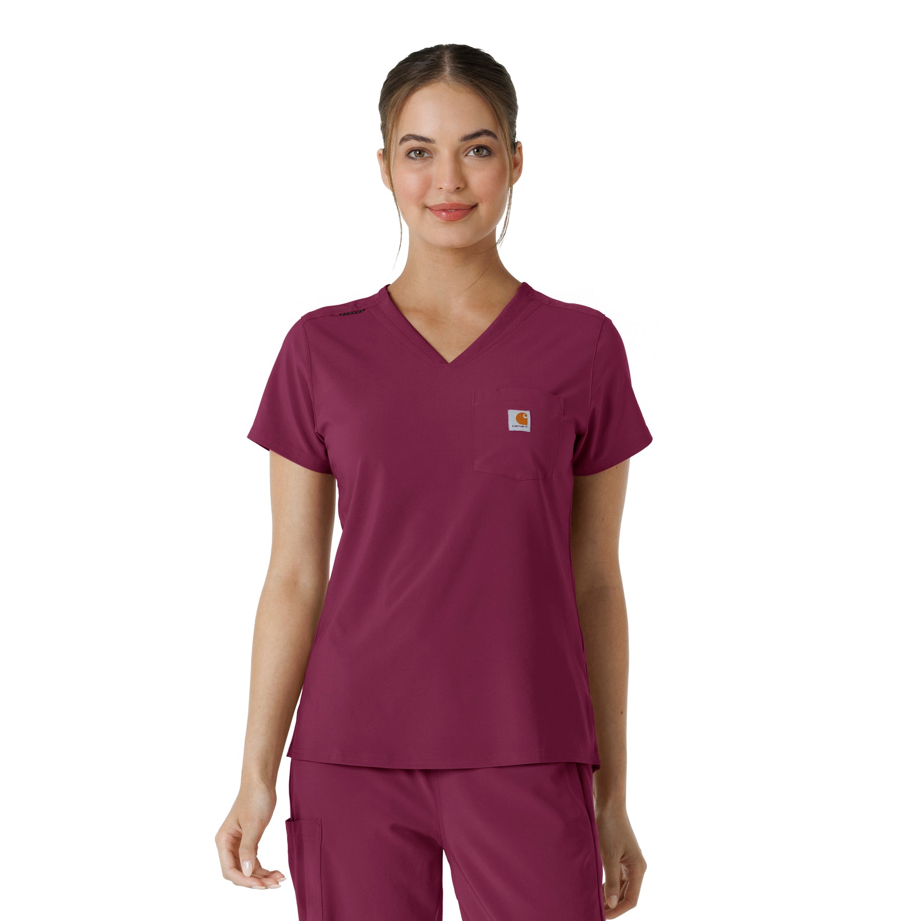 Force Cross-Flex Women's Tuck-In Scrub Top Wine