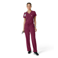Force Cross-Flex Women's Tuck-In Scrub Top Wine full scrub set