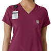Force Cross-Flex Women's Tuck-In Scrub Top Wine side detail 1