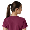 Force Cross-Flex Women's Tuck-In Scrub Top Wine side detail 2