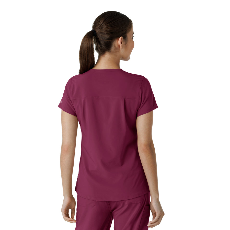 Force Cross-Flex Women's Tuck-In Scrub Top Wine back view
