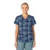 Carhartt Prints Women's V-Neck Print Scrub Top Faithful Friends Navy