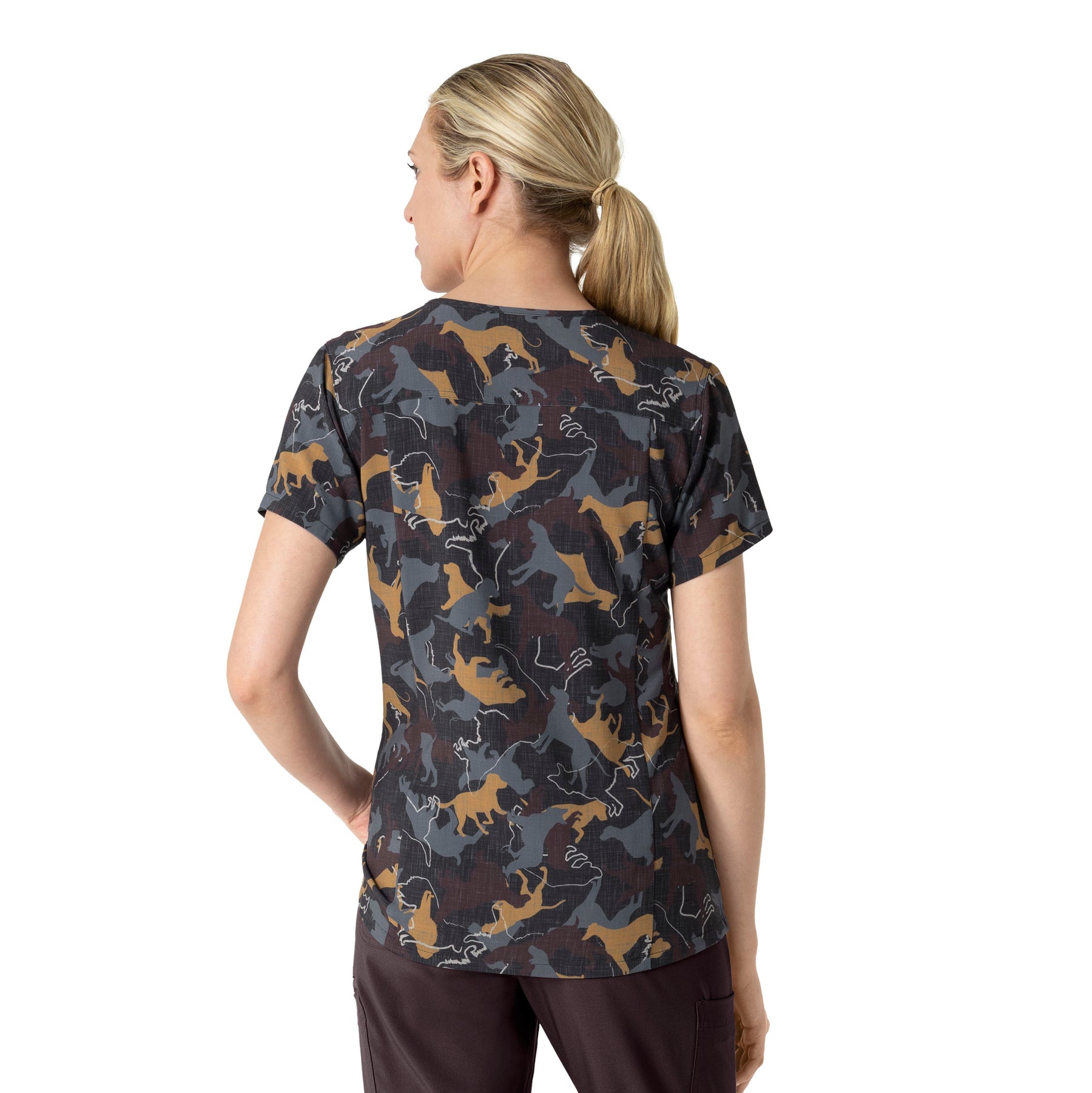 Carhartt Women's V-Neck Print Scrub Top - Furry Fete back