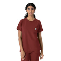 Force Cross-Flex Women's Crew Neck Scrub Top Amber Terrain