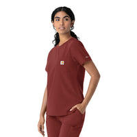 Force Cross-Flex Women's Crew Neck Scrub Top Amber Terrain side view