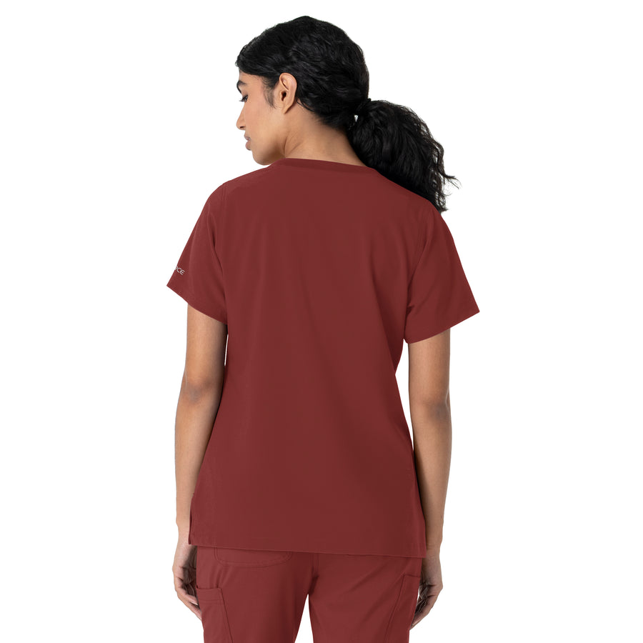 Force Cross-Flex Women's Crew Neck Scrub Top Amber Terrain back view
