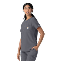 Carhartt Cross-Flex Women's Crew Neck Scrub Top - Approaching Storm
