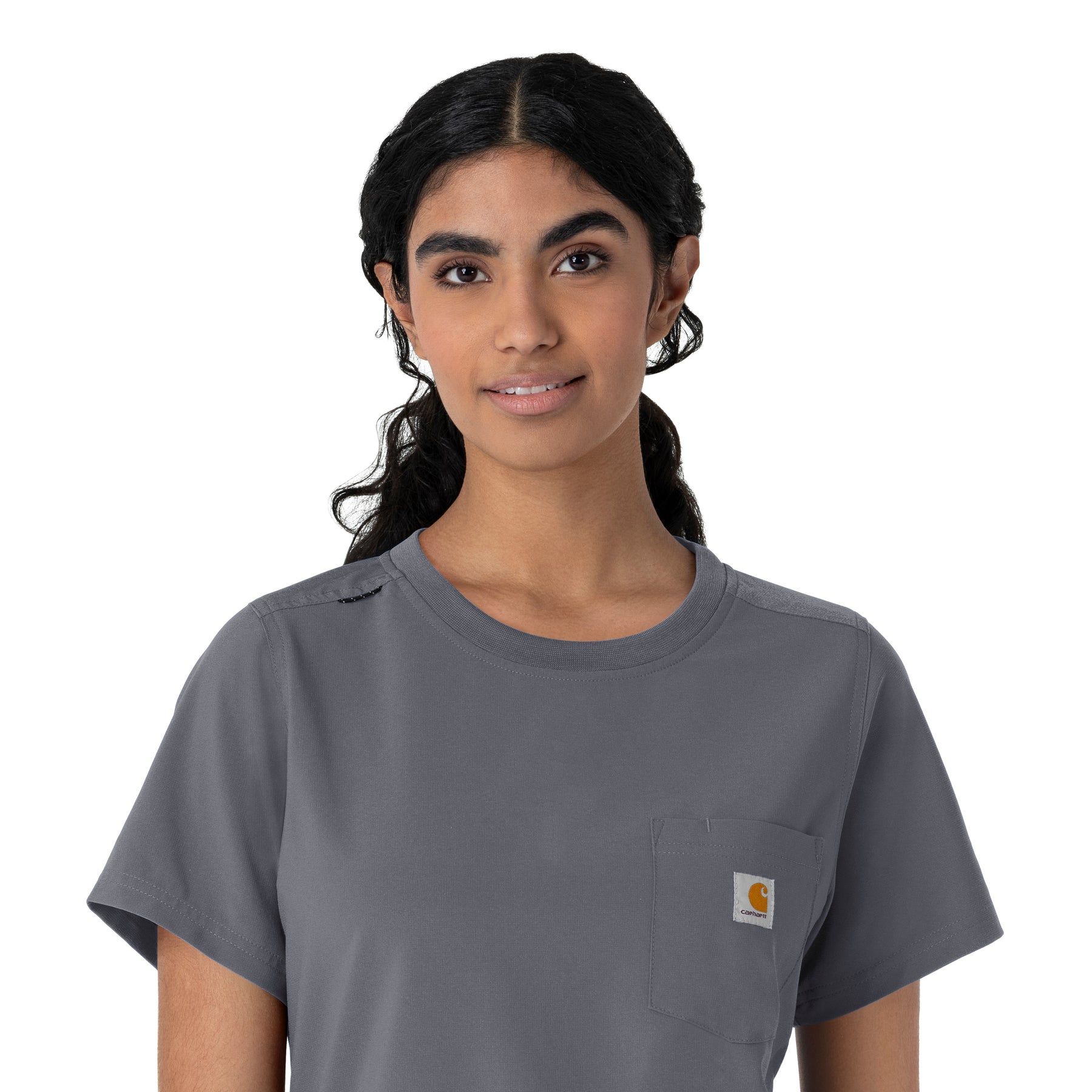 Carhartt Cross-Flex Women's Crew Neck Scrub Top - Approaching Storm