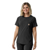Force Cross-Flex Women's Crew Neck Scrub Top Black