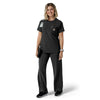 Force Cross-Flex Women's Crew Neck Scrub Top Black full scrub set