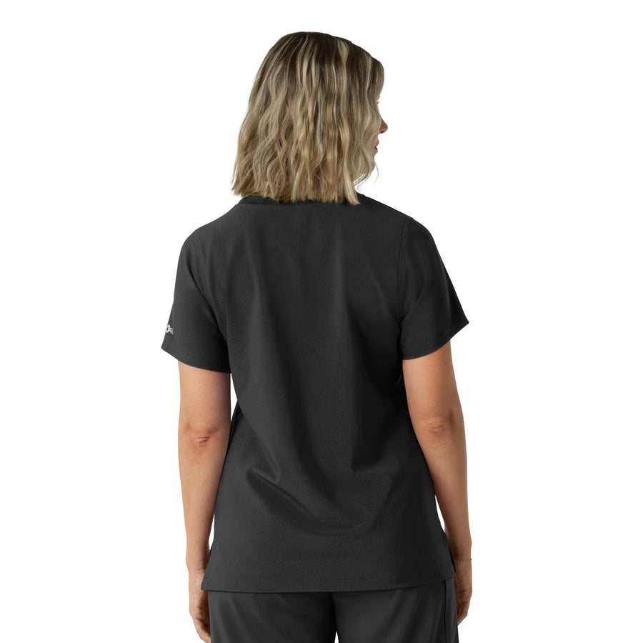 Force Cross-Flex Women's Crew Neck Scrub Top Black back view