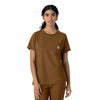 Force Cross-Flex Women's Crew Neck Scrub Top Carhartt Brown