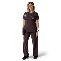 Force Cross-Flex Women's Crew Neck Scrub Top Dark Sepia full scrub set