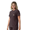 Force Cross-Flex Women's Crew Neck Scrub Top Dark Sepia side view