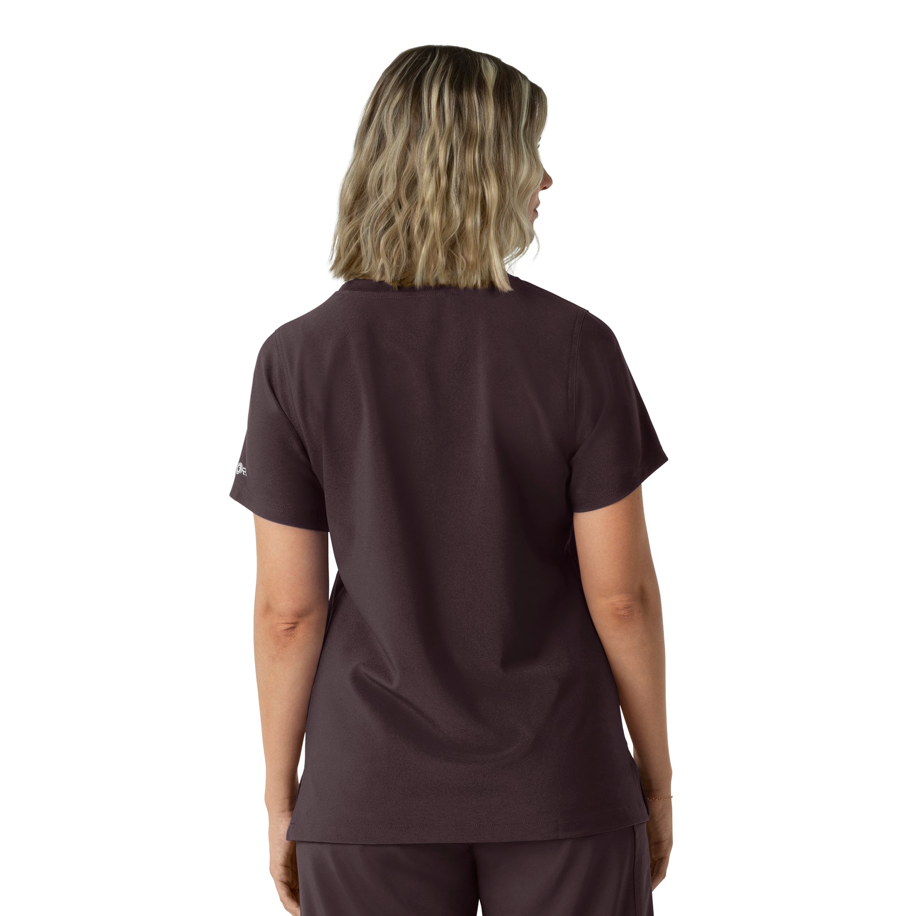 Force Cross-Flex Women's Crew Neck Scrub Top Dark Sepia back view