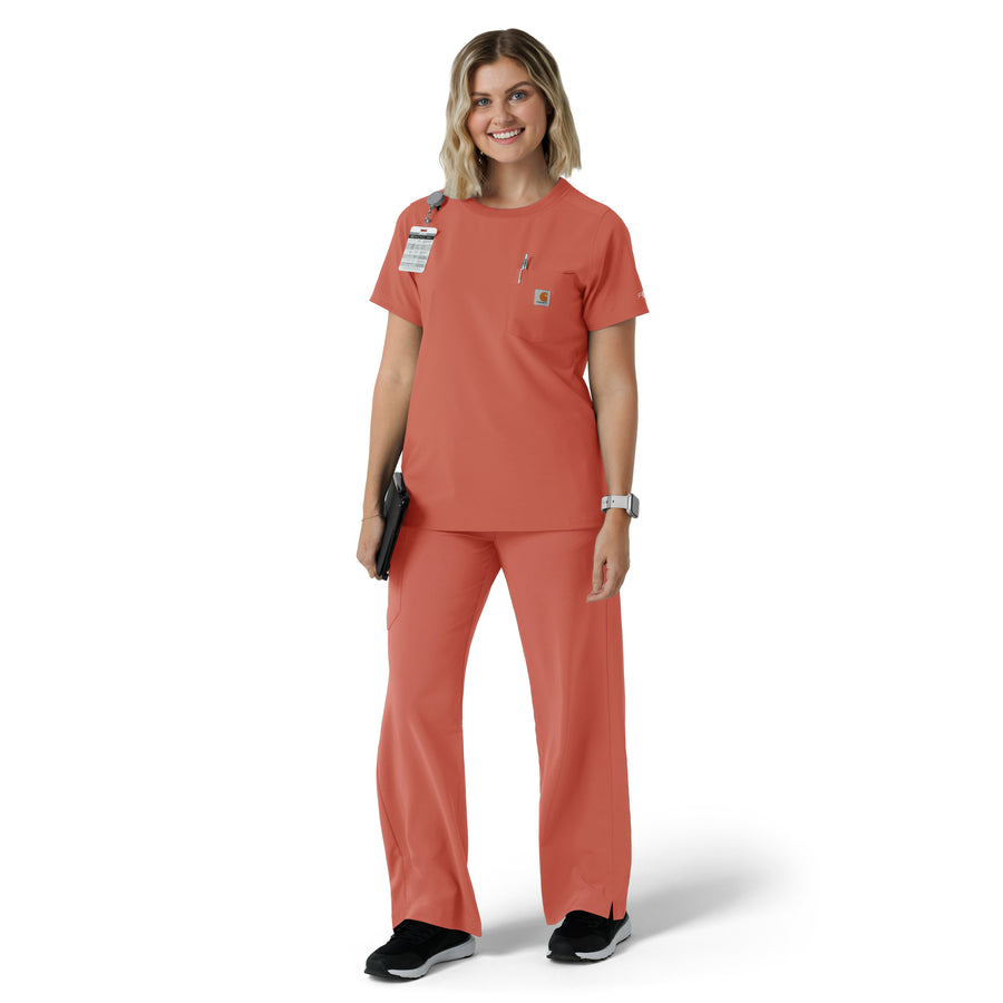 Force Cross-Flex Women's Crew Neck Scrub Top Dusty Cedar full scrub set