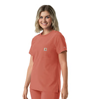 Force Cross-Flex Women's Crew Neck Scrub Top Dusty Cedar side view