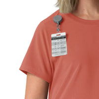 Force Cross-Flex Women's Crew Neck Scrub Top Dusty Cedar side detail 1