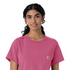 Force Cross-Flex Women's Crew Neck Scrub Top Electric Fuschia side detail 2