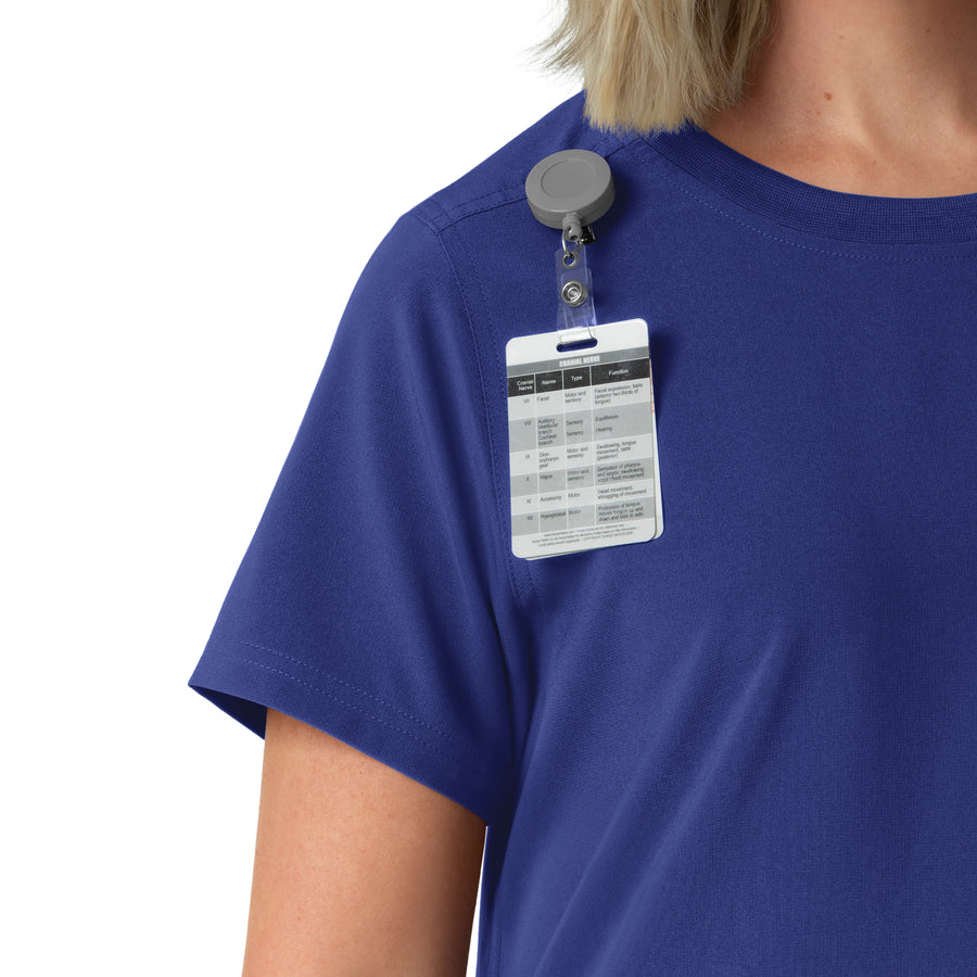 Force Cross-Flex Women's Crew Neck Scrub Top Galaxy Blue side detail 1