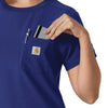Force Cross-Flex Women's Crew Neck Scrub Top Galaxy Blue side detail 2