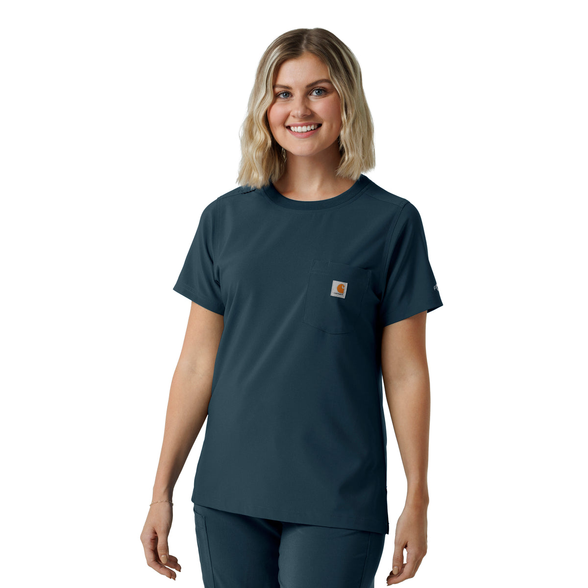 Force Cross-Flex Women's Crew Neck Scrub Top Navy