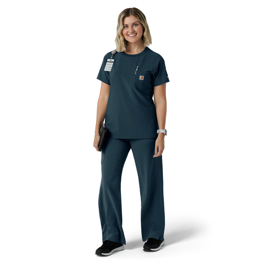 Force Cross-Flex Women's Crew Neck Scrub Top Navy full scrub set