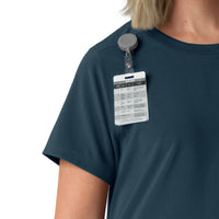 Force Cross-Flex Women's Crew Neck Scrub Top Navy side detail 1