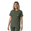 Force Cross-Flex Women's Crew Neck Scrub Top Olive