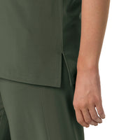 Force Cross-Flex Women's Crew Neck Scrub Top Olive hemline detail