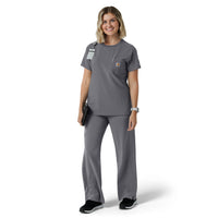 Force Cross-Flex Women's Crew Neck Scrub Top Pewter full scrub set