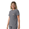 Force Cross-Flex Women's Crew Neck Scrub Top Pewter side view