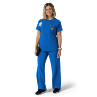 Force Cross-Flex Women's Crew Neck Scrub Top Royal full scrub set