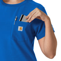 Force Cross-Flex Women's Crew Neck Scrub Top Royal side detail 2
