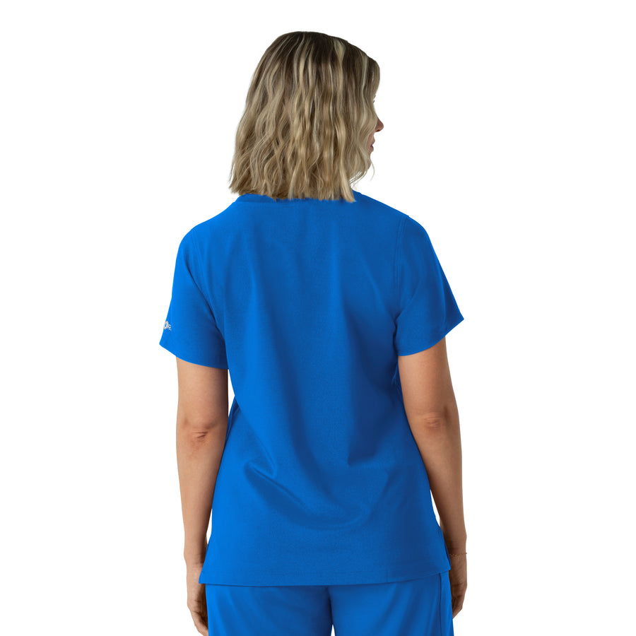 Force Cross-Flex Women's Crew Neck Scrub Top Royal back view