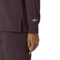 Force Cross-Flex Women's Crew Neck Long Sleeve Scrub Top Dark Sepia back detail