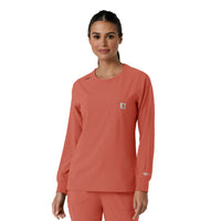 Force Cross-Flex Women's Crew Neck Long Sleeve Scrub Top Dusty Cedar