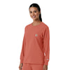 Force Cross-Flex Women's Crew Neck Long Sleeve Scrub Top Dusty Cedar side view
