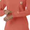 Force Cross-Flex Women's Crew Neck Long Sleeve Scrub Top Dusty Cedar hemline detail