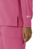 Force Cross-Flex Women's Crew Neck Long Sleeve Scrub Top Electric Fuschia back detail