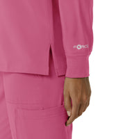 Force Cross-Flex Women's Crew Neck Long Sleeve Scrub Top Electric Fuschia back detail
